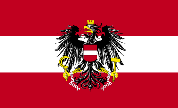 Österreichflagge mit Wappen, Österreich, Nationalfahnen
