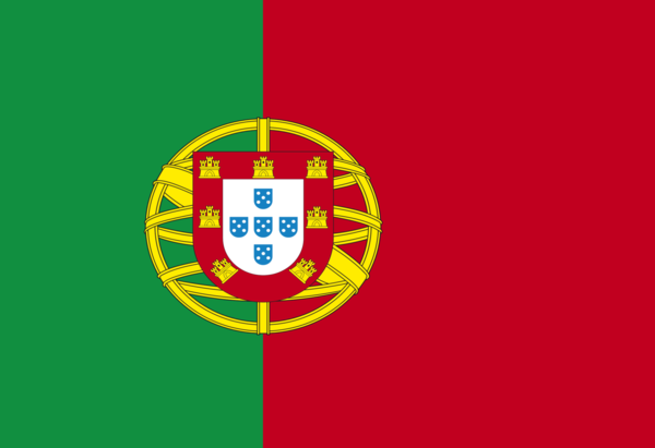 Portugalflagge mit Wappen, Portugal,Nationalfahnen