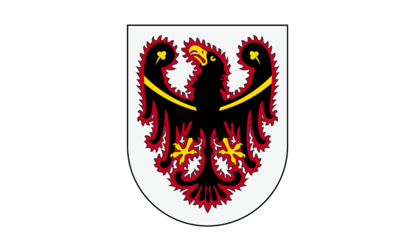 Trentinoflagge mit Wappen, Italien, Nationalfahnen