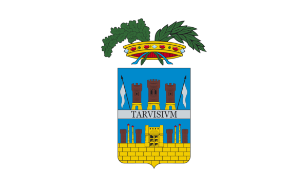 Trevisoflagge mit Wappen, Italien, Nationalfahnen