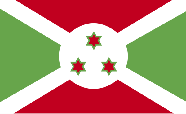 Brurundiflagge mit Wappen, Burundi, Nationalfahnen