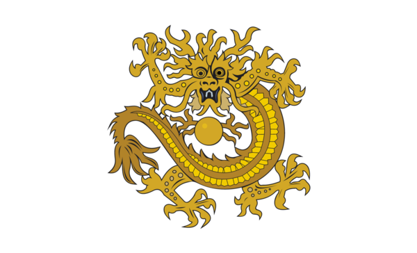 Chinaflagge mit Wappen alt, China, Nationalfahnen