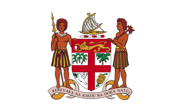Fiji Inseln Flagge mit Wappen, Insel, Nationalfahnen