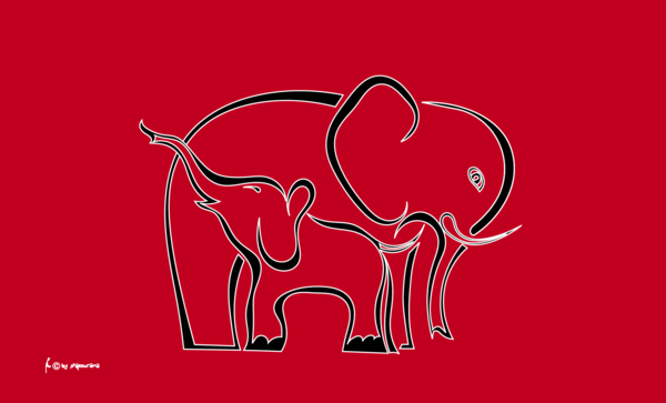 Elefantenpaar Flagge