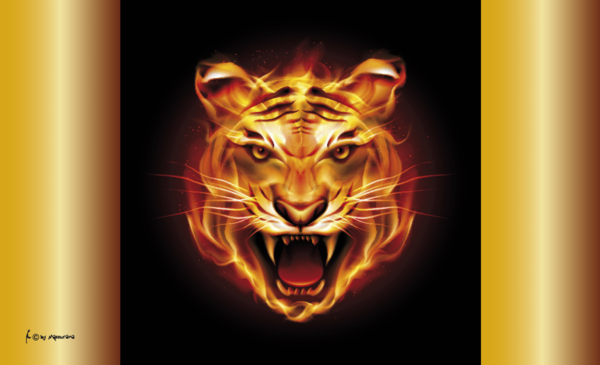 Flammentiger Flagge, Tiger, Tierflaggen