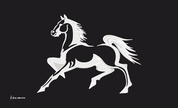 Pferd in schwarz Flagge, Tierflaggen