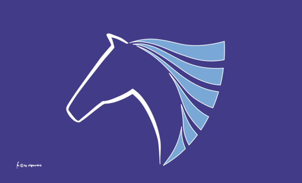 Pferdekopf Logo Flagge, Pferde, Tierflaggen