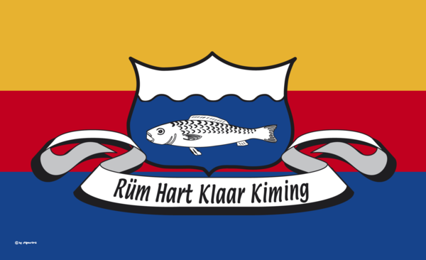 Rüm Hart Syltflagge mit Schleife, Sylt, Flagge