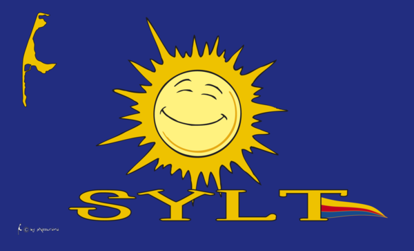 Sonnenland-Syltflagge, blau, Sylt