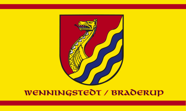 Wenningstedt Syltflagge mit Text, Sylt