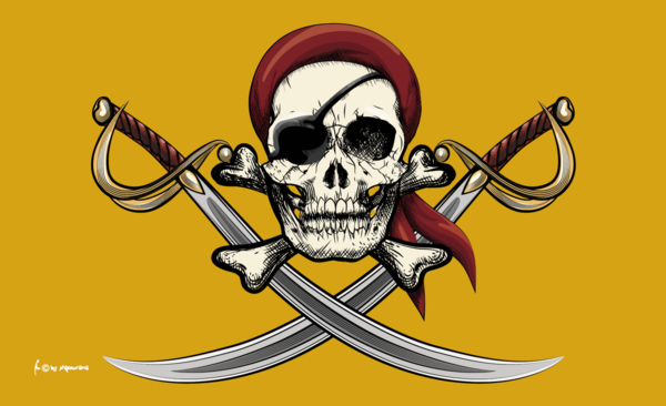 Pirat & Säbel Flagge, Fahne