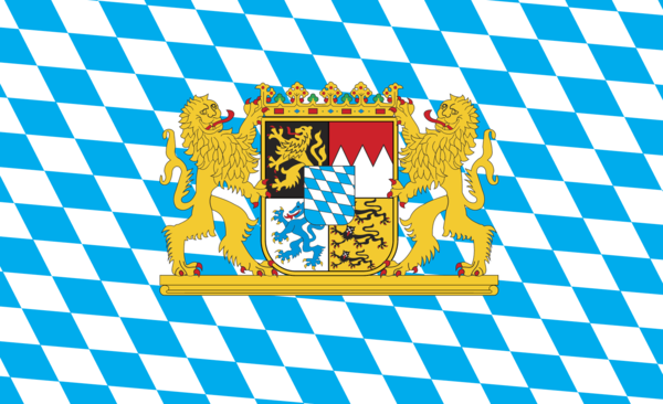 Bayernflagge mit Löwen Wappen, flagge, Deutschland, Bundesländerflaggen, Gemeindeflaggenlagge