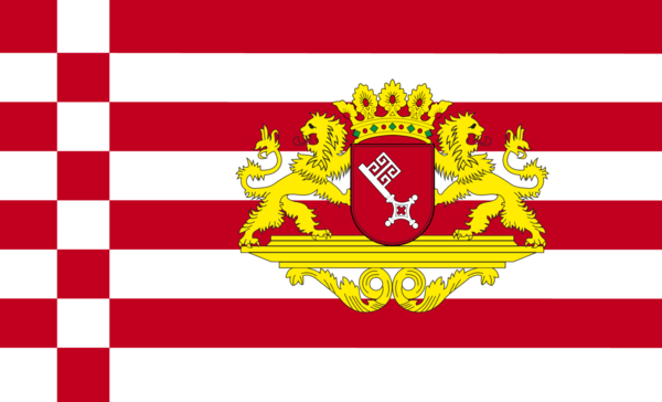 Bremenflagge mit Wappen & Löwen, Deutschlandflagge, Bundesländerflaggen, Gemeindeflaggenlagge