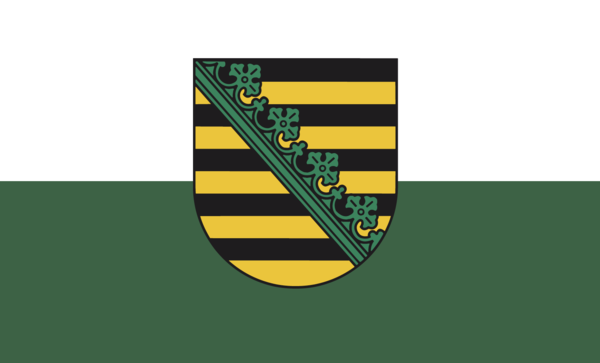 Sachsenflagge mit Wappen, Deutschlandflagge, Deutschland, Bundesländerflaggen, Gemeindeflaggenlagge