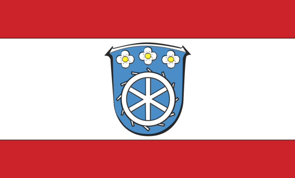 Mühlheimflagge, Hessenfahne, Deutschland, Bundesländerflaggen, Gemeindeflaggenlagge