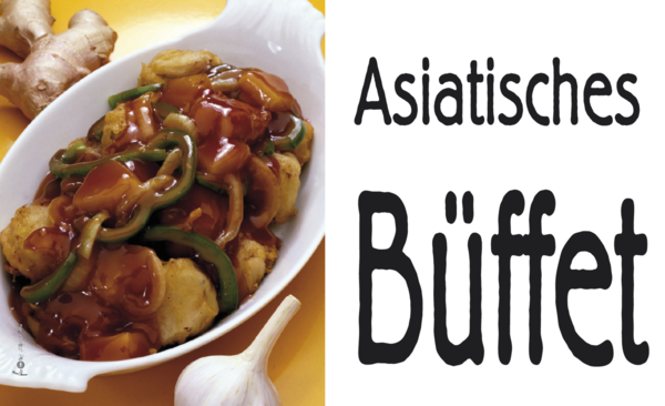 Asiatisches Büffet-Flagge, Gastronomieflaggen, Hotel, Restaurant, Bistro