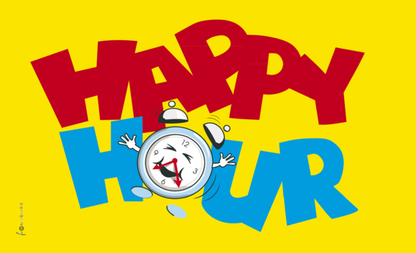 Happy Hour-Flagge,Gastronomieflaggen, Hotel, Restaurant, Bistro