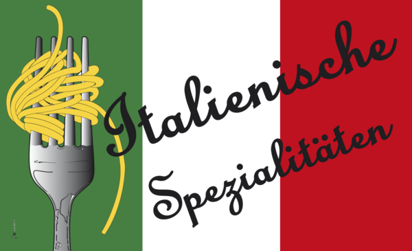 Italienische Spezialitäten-Flagge,Gastronomieflaggen, Hotel, Restaurant, Bistro