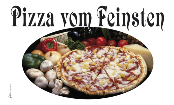 Pizza vom Feinsten-Flagge,Gastronomieflaggen,Hotel, Café, Restaurant, Bistro