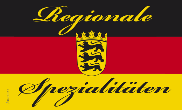 Regionale Spezialitäten-Flagge, Baden Würthenberg, Gastronomieflaggen,Hotel, Café, Restaurant,