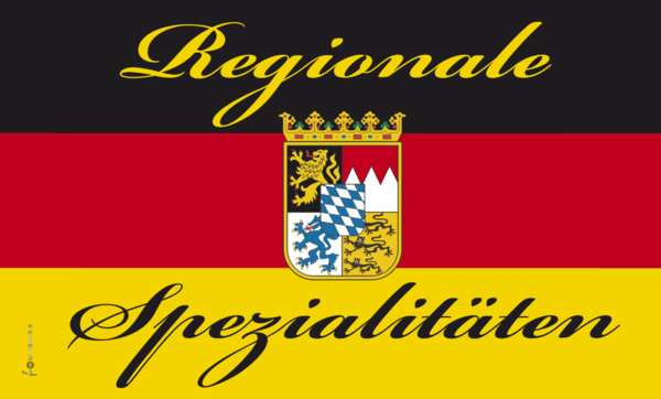 Regionale Spezialitäten-Flagge,Bayern, Gastronomieflagge,Hotel, Café, Restaurant