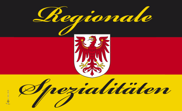 Regionale Spezialitäten-Flagge, Brandenburg, Gastronomieflaggen, Hotel, Café, Restaurant
