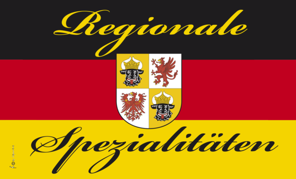 Regionale Spezialitäten-Flagge,Meklenburg-Vorpommern, Gastronomieflaggen, Hotel, Café, Restaurant