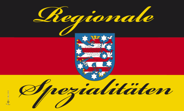 Regionale Spezialitäten-Flagge,Thüringen,Gastronomieflaggen, Hotel, Café, Restaurant