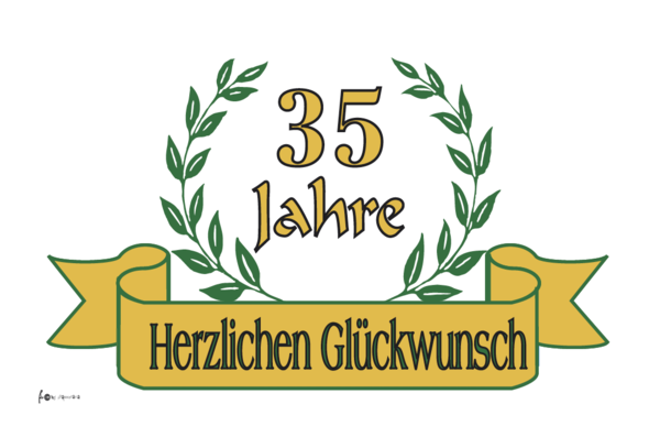 Jubiläum-Flagge, 35 Jahre,Festlichkeiten, Partys,Feiern,Familienfeste,Partyflaggen