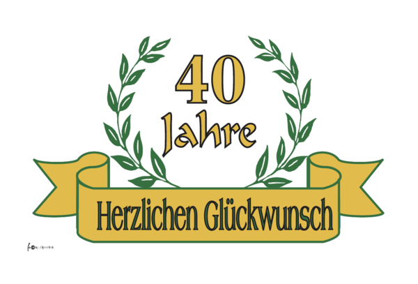 Jubiläum-Flagge, 40 Jahre,Festlichkeiten, Partys,Feiern,Familienfeste,Partyflaggen