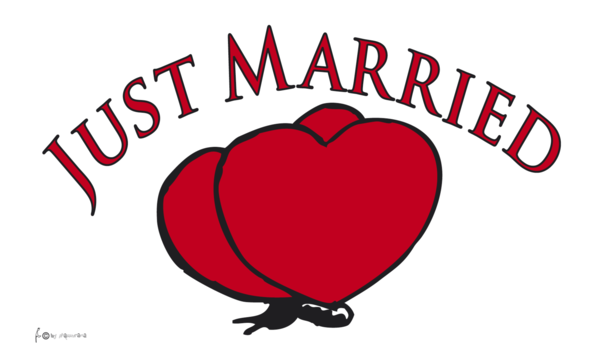 Just Married-Flagge, Liebe, Hochzeit, Partnerschaft