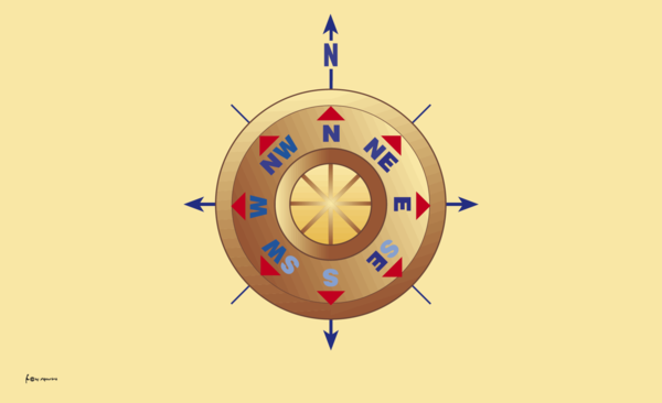 Windrose-Flagge,Holz,Maritime-Flaggen,Bootsflaggen,Kompassrose,Compass