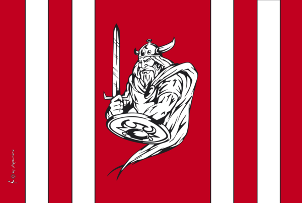 Wikinger-Flagge mit Schwert, Wikingerfahne