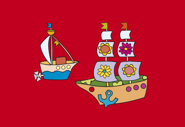 Flowerboot-Flagge, Spassfahnen, Fantasiefahnen, Kinderfahnen
