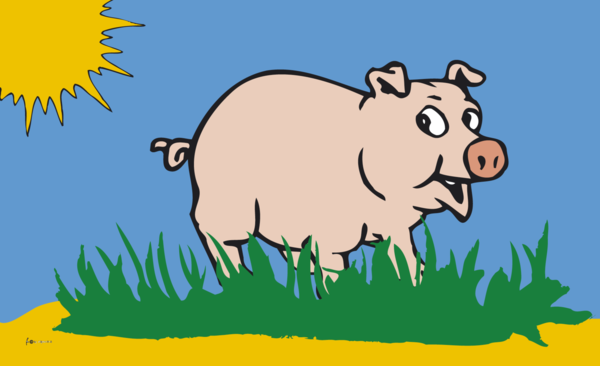 Fröhliches Schwein-Flagge,gestreift,Tierflaggen,Tierzüchter-Flaggen