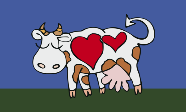 Liebende Kuh-Flagge,jung,Tierflaggen,Tierzüchter-Flaggen