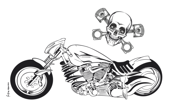 Motorrad Skullflagge, Motorradflagge