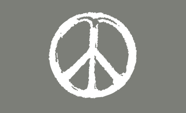 Peace Flagge - Grau, Weltfrieden, Peace Fahne, Peace