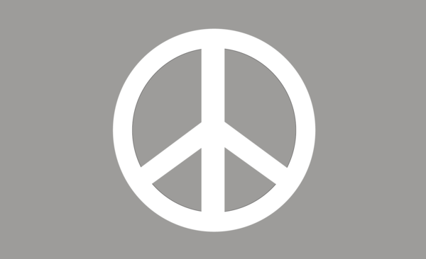 Peace Flagge - Grau 2, Weltfrieden, Peace Fahne, Peace