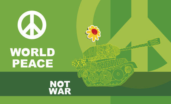Peace Flagge - Worldpiece, Weltfrieden, Make Peace not War, Peace Fahne, Peace