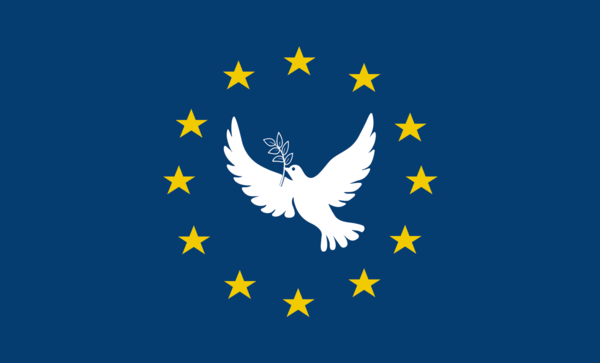 Weltfrieden - Peace Flagge Europa, Europa Friedensfahne, Friedensflagge